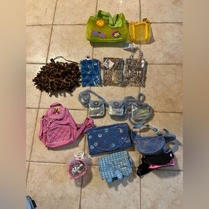 vintage y2k new girls purses,fannys, backpack ,tote bags 15 piece bundle